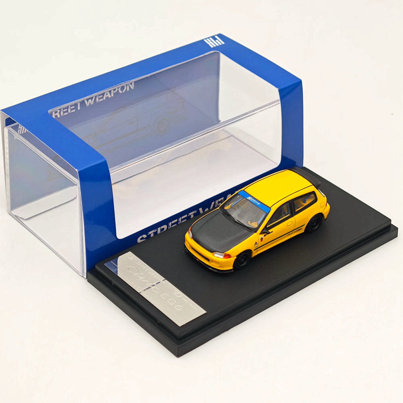 STREET WEAPON 1/64 Honda Civic EG6 Yellow Diecast Models Car Toy Limited 500 Collection