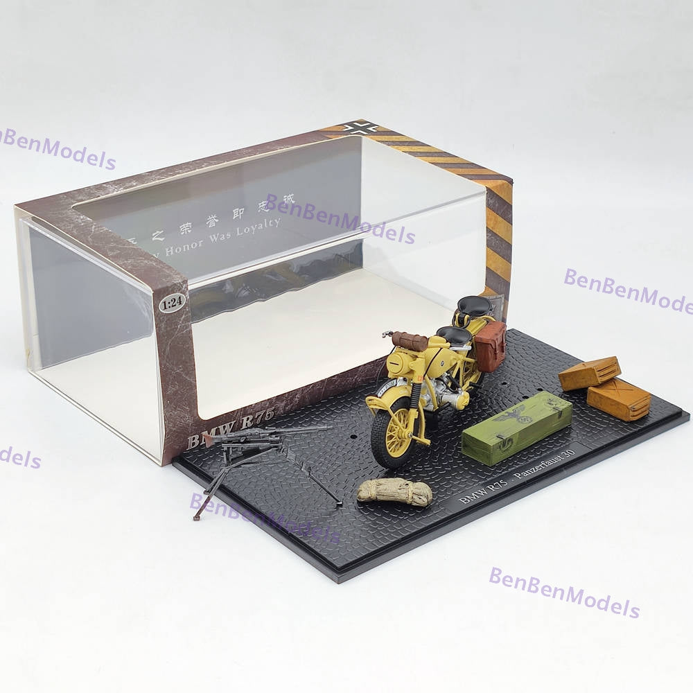 1:24 BMW R75 Panzerfaust 30 World War II 1939-1945 Motorcycle Diecast Model In Stock - US