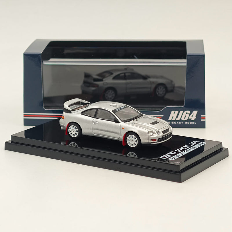 Hobby Japan 1/64 Toyota CELICA GT-FOUR WRC Edition (ST205) Customized Version / 8 Spokes Wheel HJ641064CS Silver Diecast Models Car Collection