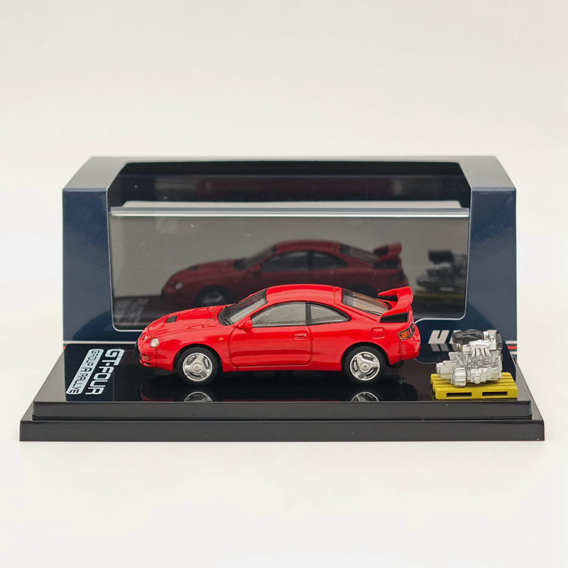 1/64 Hobby Japan Toyota CELICA GT-FOUR WRC Edition (ST205) w/ Engine HJ641064AR Red Diecast Models Car Collection Auto Toys Gift