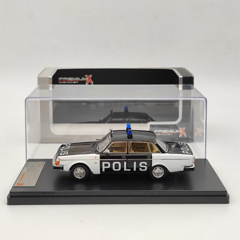 Premium X 1:43 Volvo 244 1978 Swedish Police Black PRD294 Diecast Models Car Toys Gift