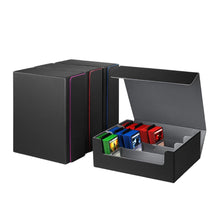 3 Grid PU Leather Magnetic Trading Card Storage Box 1800+ Cards with Separators