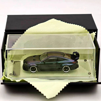 STREET WARRIOR SW 1:64 M4 Chameleon Magic Green Widebody Sports Model Diecast Metal Car Limited Collection