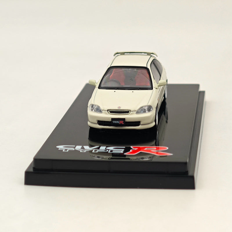 Hobby Japan 1/64 Honda CIVIC TYPE R (EK9) 1997 Championship White with Engine HJ643016AW Diecast Models Car Collection