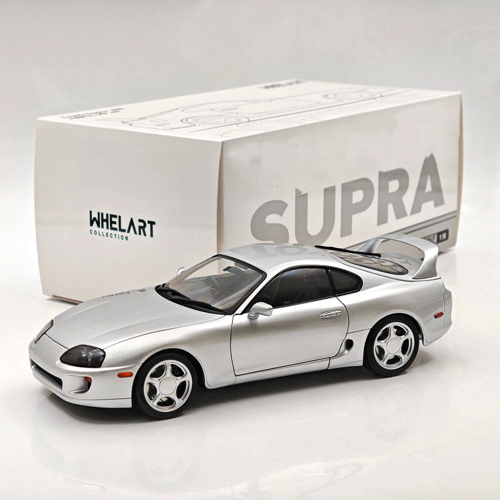 WHELART 1/18 Supra A80 RHD Silver Coupe Full-open type Diecast Model Car Limited Collection