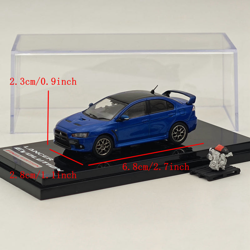 Hobby Japan 1/64 Mitsubishi Lancer Evolution X Final Edition Blue HJ642053CBL