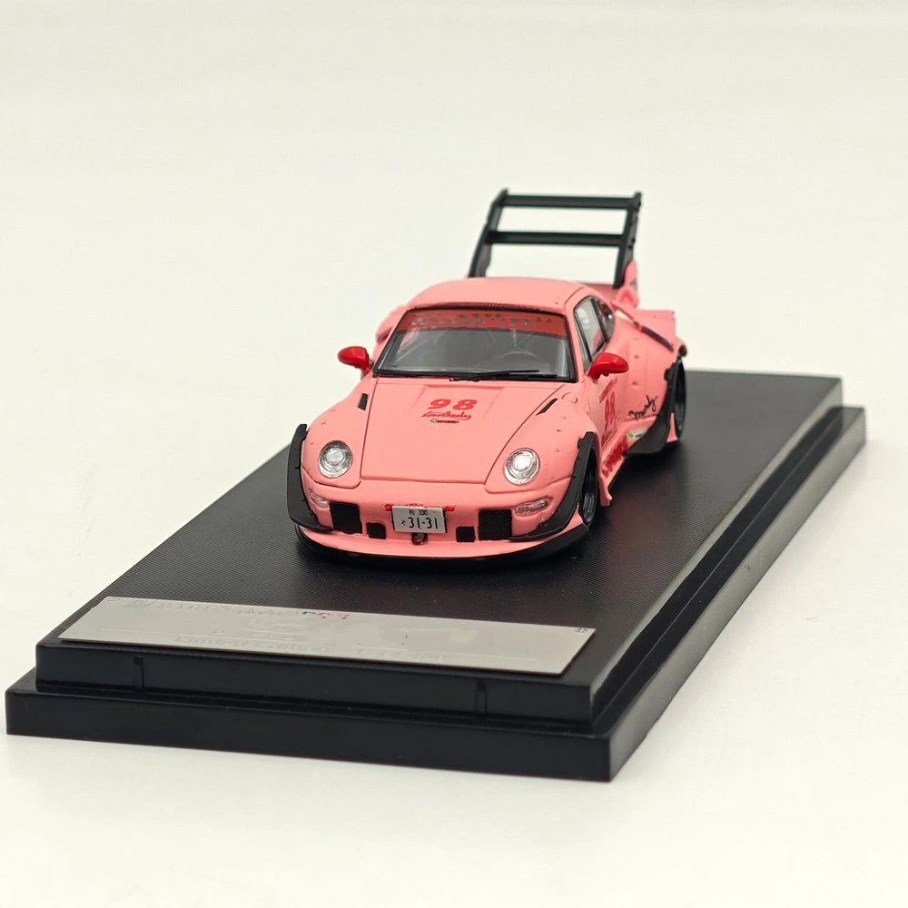 1:64 SW 993 911 #98 #91 Matte Pink / Green Diecast Model Car Limited Edition