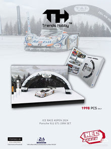 1/64 Trends Hobby 911 GT1 LM Ice Race Aspen 2024 HEC 2026 Set de miniatures automobiles
