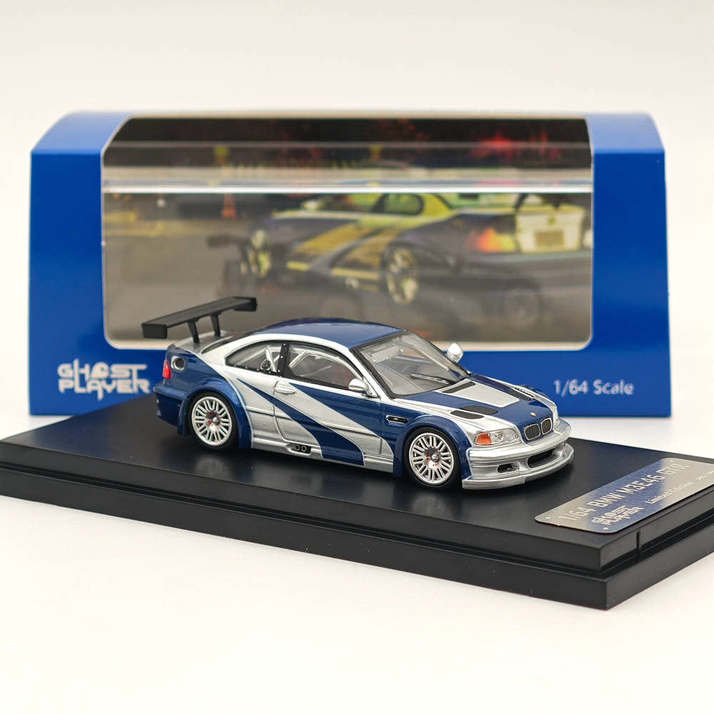 ミニカー 1/64 Ghost Player BMW M3 E46 GTR Ghost Player 1:64 BMW M3 E46 GTR Blue by DCM Diecast Model
