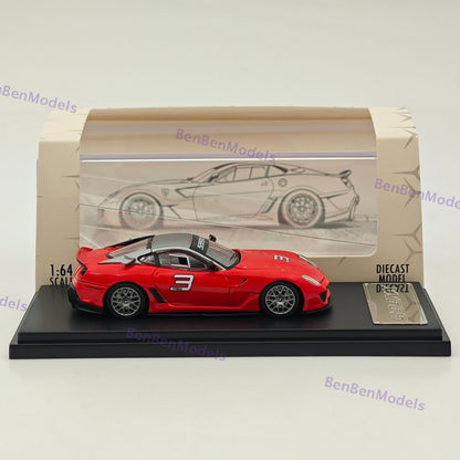 RM 1:64 Ferrari 599XX #3 Red Racing Sports Model Diecast Car Model Collection