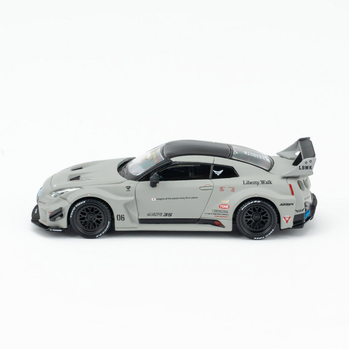 Minigt 1:64 GT R 35gt rr Combat Gray Lbwk Modified Alloy Car Model 1248