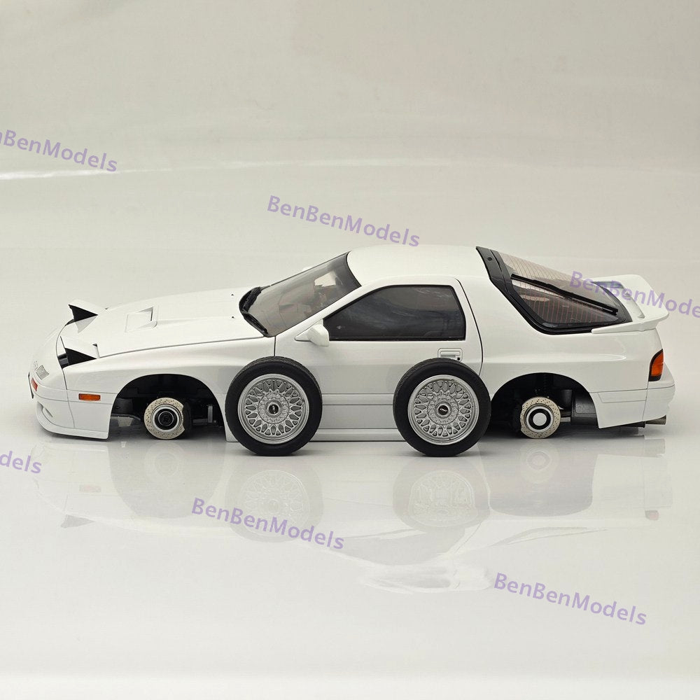 1/18 TopArt MODEL MAZDA RX7 FC3S 1989 White Diecast Model Toy Car Gifts