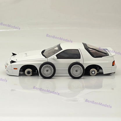 1/18 TopArt MODEL MAZDA RX7 FC3S 1989 White Diecast Model Toy Car Gifts