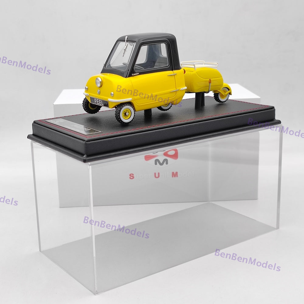 Super Unit Model 1/18 PEEL P50 w/Pav Trailer 1964 Resin Car Limited Yellow