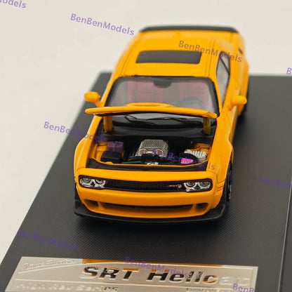 1:64 SH Dodge SRT Hellcat Muscle Sports Yellow Diecast Model Car Limited