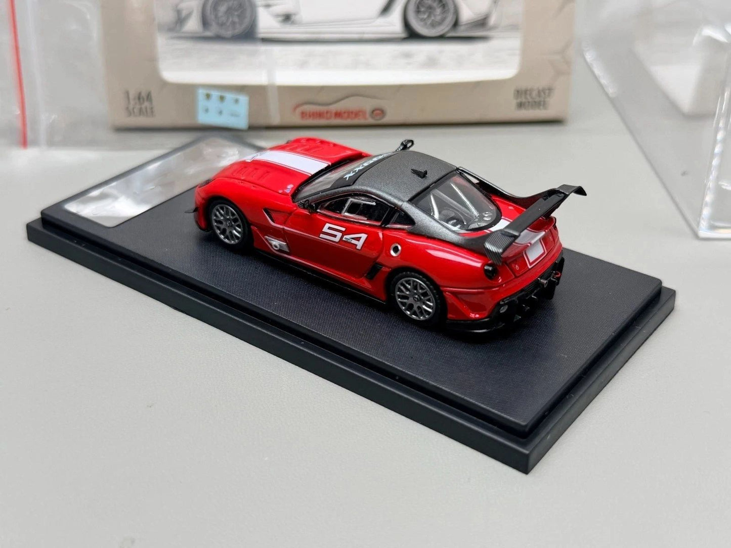 Rhino Model RM 1:64 599XX Racing Sports Model Diecast Metal Car with Openable Hood