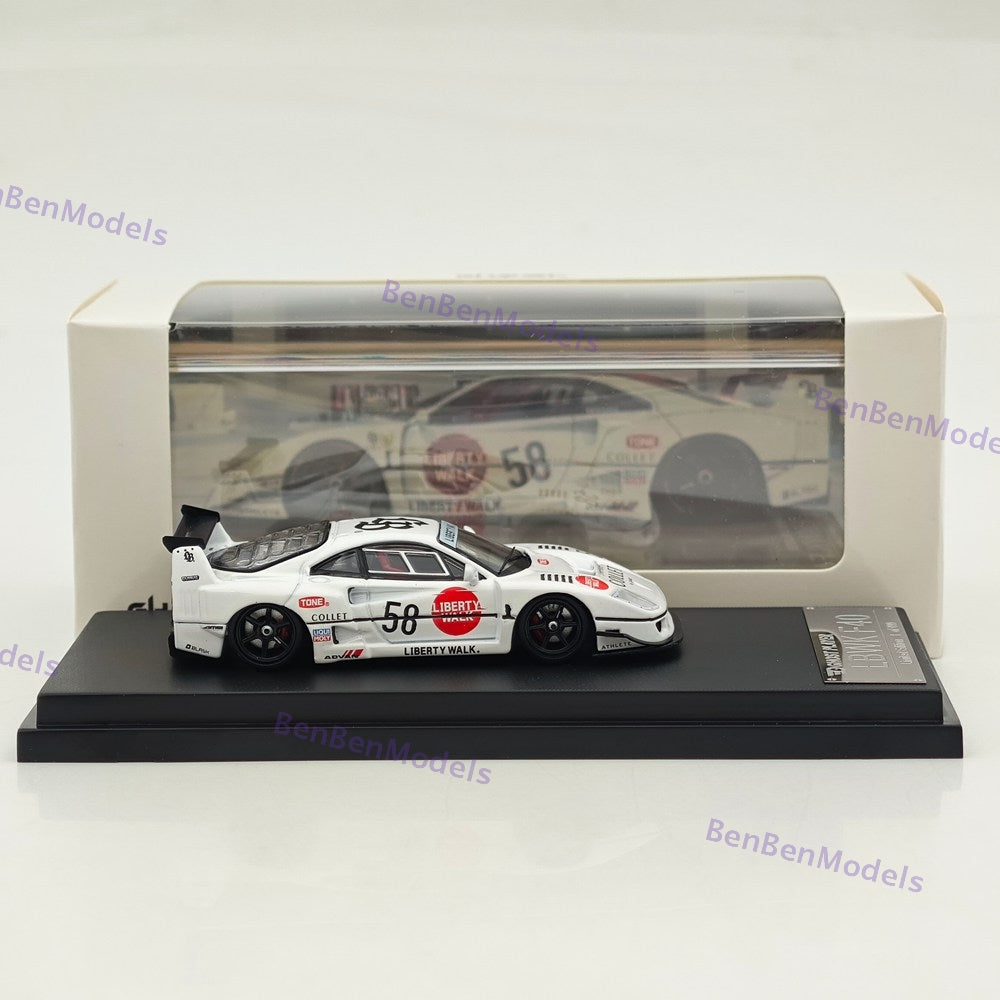 1/64 Ghost Player LBWK F40 #58 White Racing Sports Model Diecast Metal Car