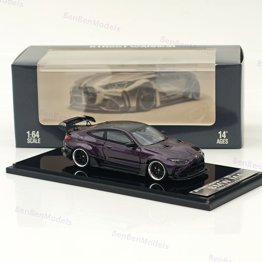 1:64 SW BMW M4 G82 Sports Model ADRO BODY KIT Model Car Alloy Purple Gifts