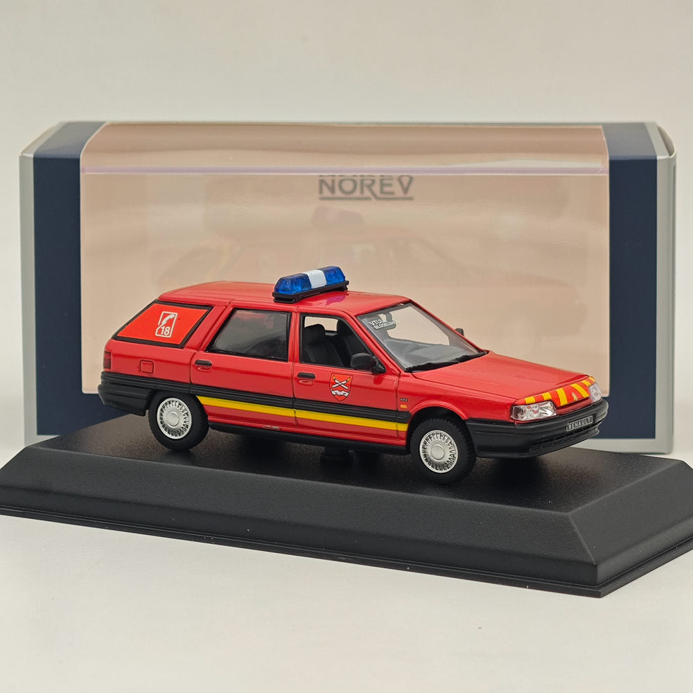 1/43 Norev Renault 21 Nevada 1991 Pompiers Pompiers-VTULE Modèle Moulé Sous Pression Rouge 