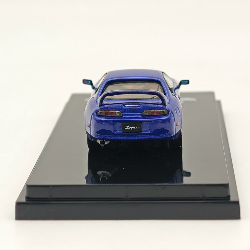 Hobby Japan 1/64 Toyota SUPRA RZ JZA80 with Active Spoiler Parts Blue HJ642042BL Diecast Models Car Collection