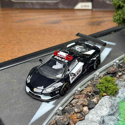 KING MODEL 1:64 Lamborghini LP700 Aventador Police Livery Alloy Diecast Car Model Hobby Collection Gifts