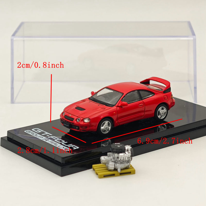 1/64 Hobby Japan Toyota CELICA GT-FOUR WRC Edition (ST205) w/ Engine HJ641064AR Red Diecast Models Car Collection Auto Toys Gift