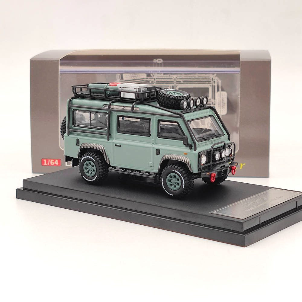 Master 1:64 Land Rover Defender Van Camp Gulf Jouets moulés sous pression Modèles de voitures Véhicules miniatures Hobby Cadeaux de collection 