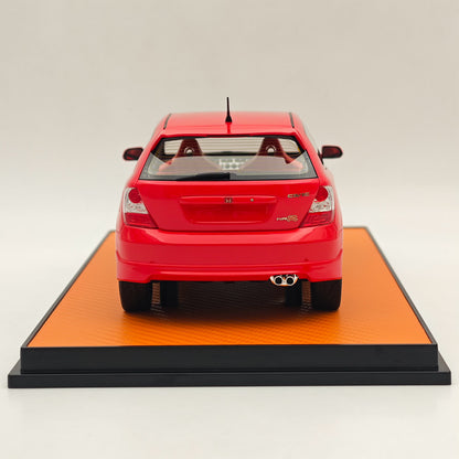 RAM Collectibles 1/18 Honda Civic Ep3 Type R Championship 2004 Rouge RM-0016 Modèle de voiture en résine Collection limitée