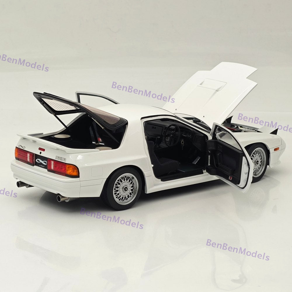 1/18 TopArt MODEL MAZDA RX7 FC3S 1989 White Diecast Model Toy Car Gifts