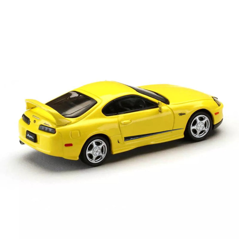 Hobby Japan 1/64 Toyota SUPRA RZ JZA80 GENUINE CUSTOMIZED VER with ActiveSpoiler Yellow HJ643042Y Diecast Models Car Collection