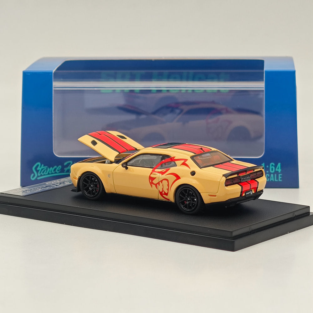 Stance Hunters 1/64 Dodge SRT Hellcat Desert Yellow Diecast Model Car Collection
