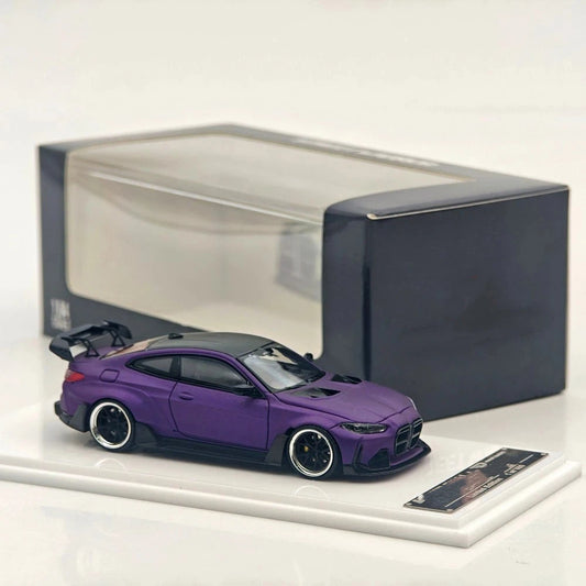 1:64 STREET WARRIOR SW G82 M4 matte purple Widebody Sports Limited Diecast Model