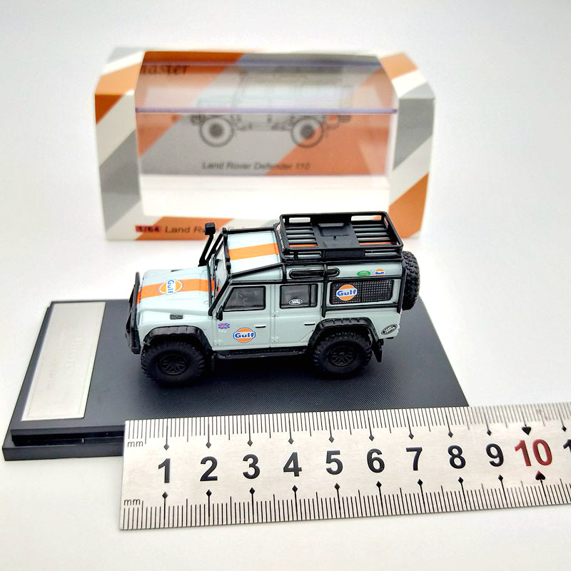 Master 1:64 Land Rover Defender 110 Gulf avec bagages Jouets moulés sous pression Modèle de voiture Collection Cadeaux 