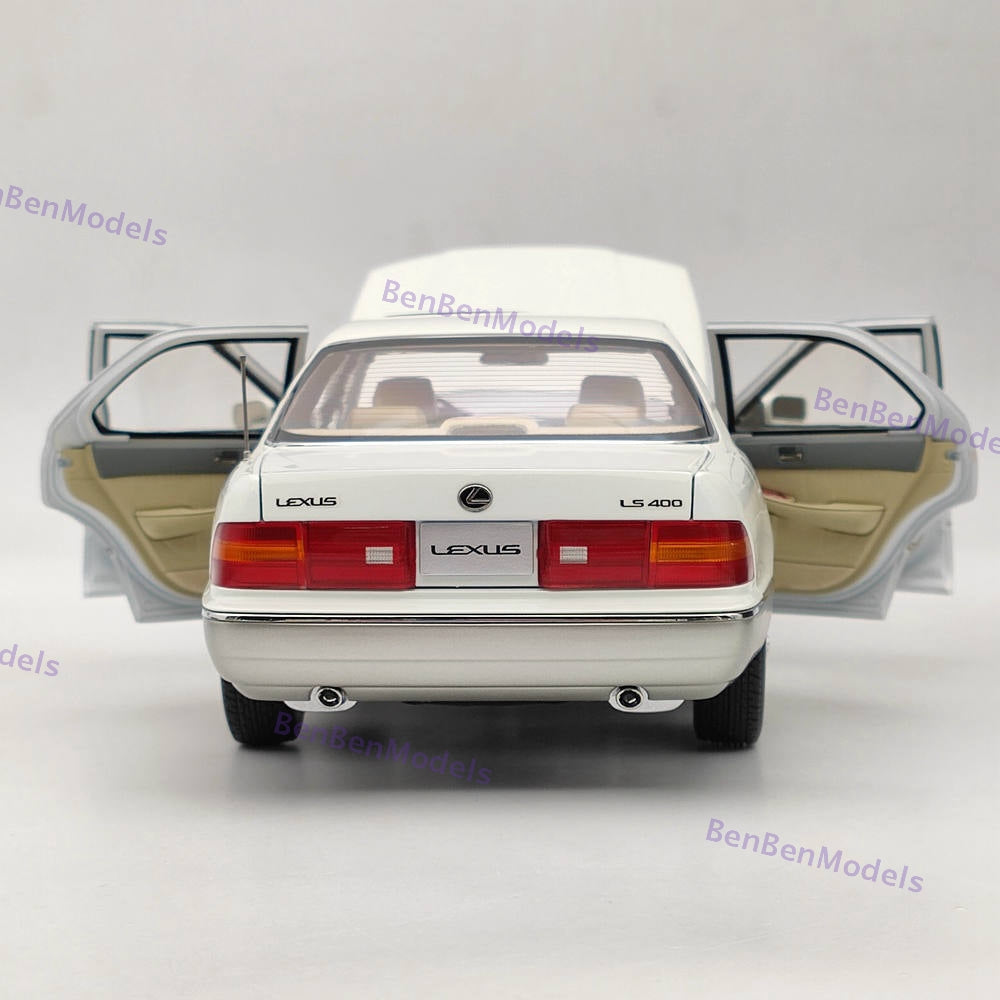 1/18 Toyota Lexus LS400 First Generation White Diecast Model Car Collection Open