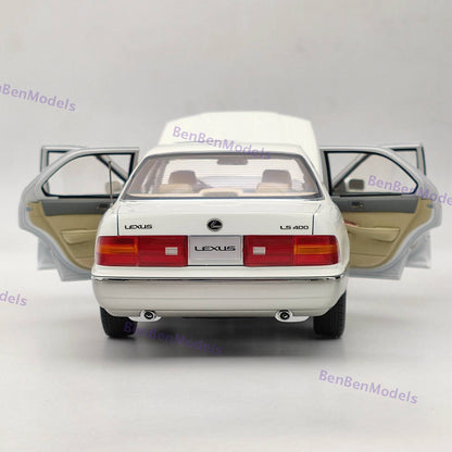 1/18 Toyota Lexus LS400 First Generation White Diecast Model Car Collection Open
