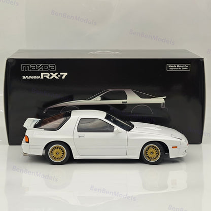 TopArt MODEL 1:18 MAZDA RX7 FC3S 1989 White / Gold Wheels Diecast Model Car