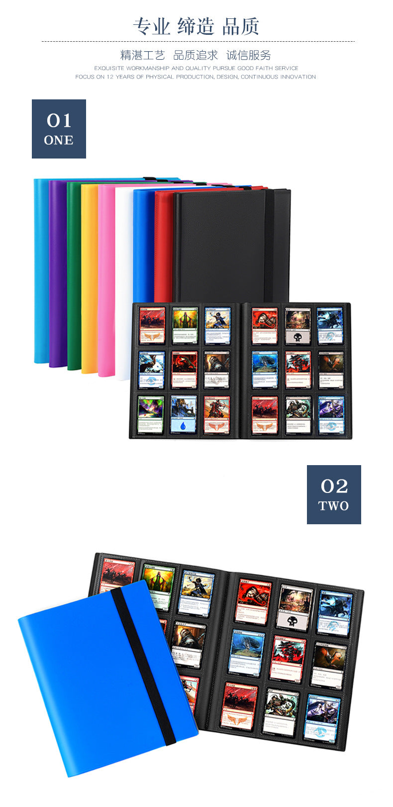 Elastic Band 9 Pocket Card Album Large Capacity 360 Slots PP Card Holder Book for Sports & TCG Collectible Trading Cards