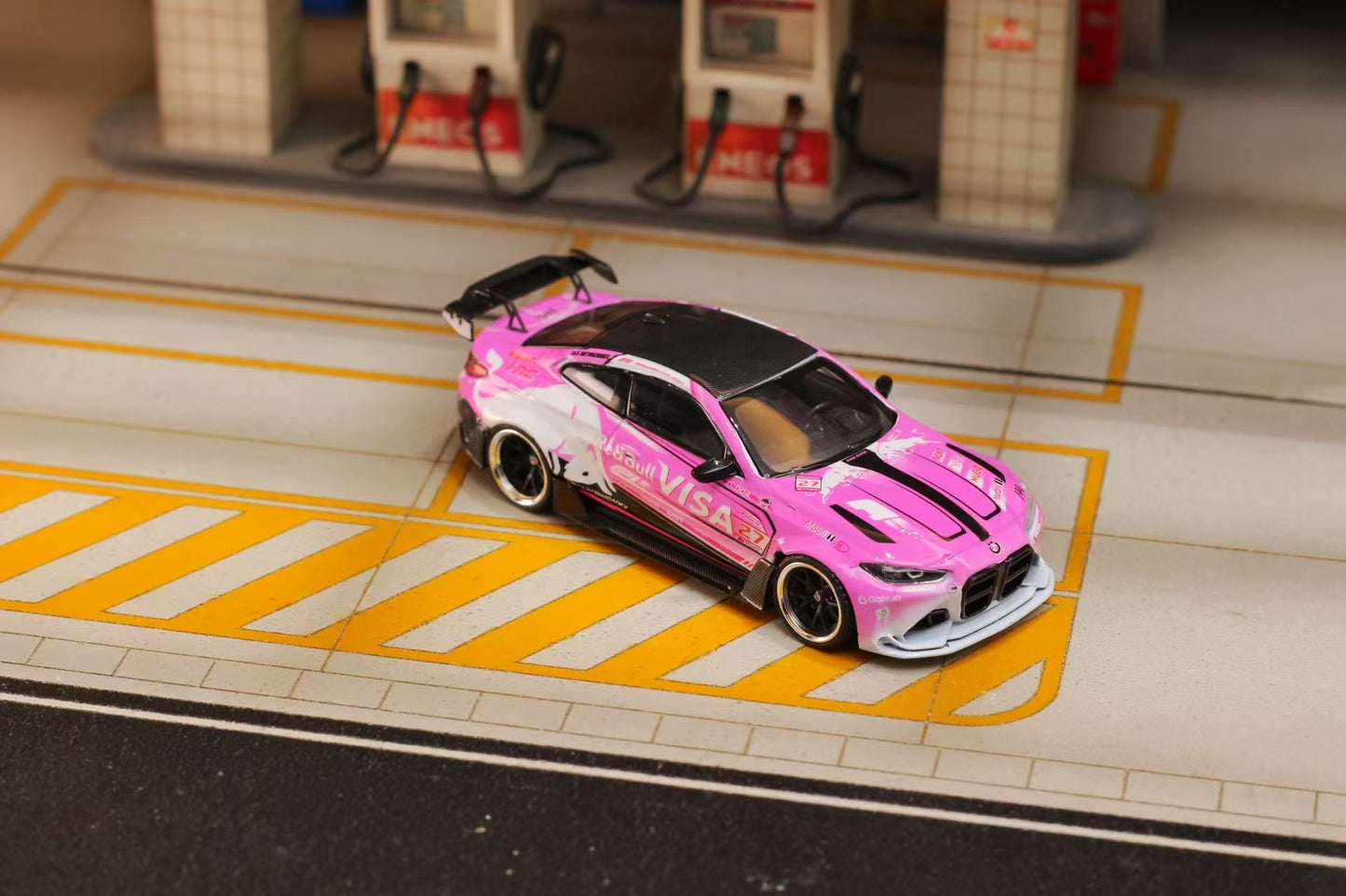SW 1:64 G82 M4 Pink Bull Widebody Sports Diecast Model Car Limited Edition