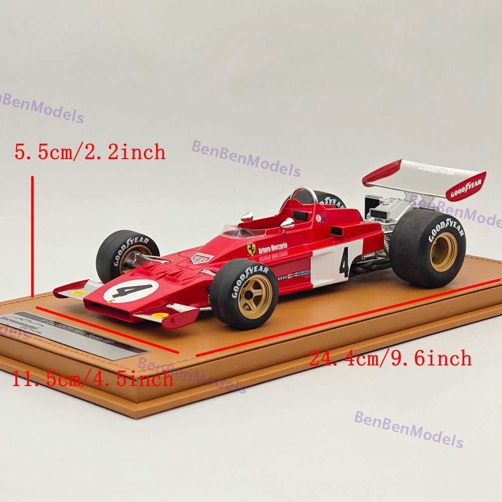 1/18 Tecnomodel Ferrari F1 312 B3-73 #4  MONACO GP 1973 ARTURO MERZARIO Red
