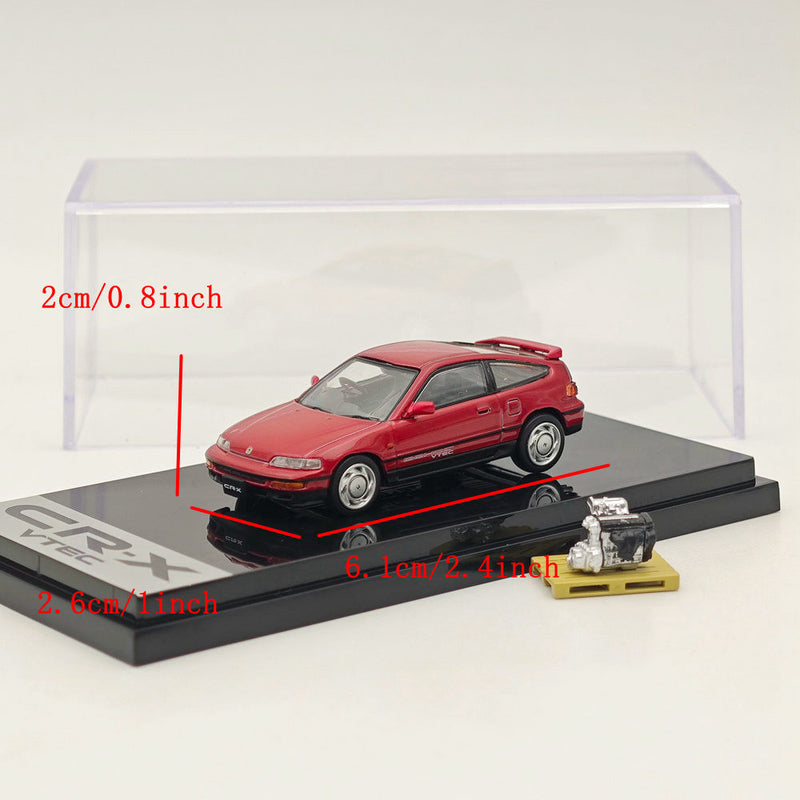 1/64 Hobby Japan Honda CR-X SiR (EF8) 1989 VTEC with Engine Display Model Red