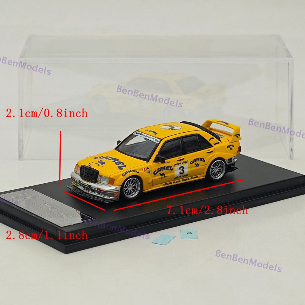 1/64 DCM 190E W201 #3 Camel Yellow Modified Diecast Metal Car