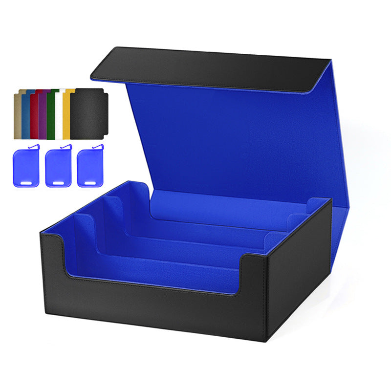3 Grid PU Leather Magnetic Trading Card Storage Box 1800+ Cards with Separators
