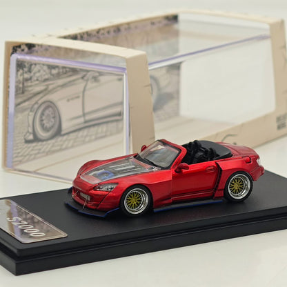 Rhino Model RM 1:64 S2000 Color changing purple/Red Wide body modified convertible hardtop Diecast Model Car Collectible