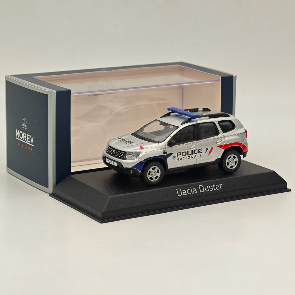Modèle réduit de voiture moulée sous pression Norev Dacia Duster Police Nationale 2021, modèle limité, couleur argent, 1/43 