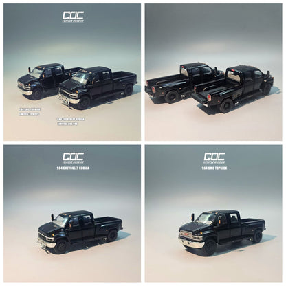 1/64 GOC Chevrolet Kodiac & GMC Topkick C4500 Pickup Diecast Models Car Black