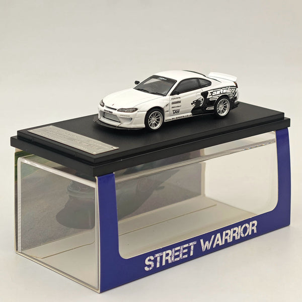 1/64 SW Nissan Silvia S15 Pandem Rocket Bunny White Diecast Models Car