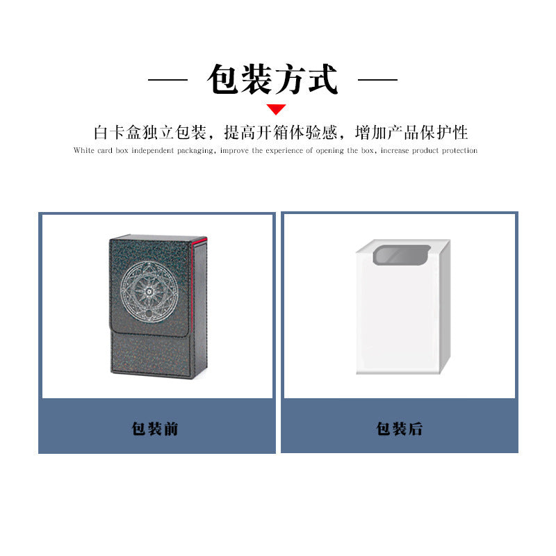 Holographic PU Magnetic Tarot POKEMON TCG PTCG CCG Deck Box Flip Top Card Storage Case