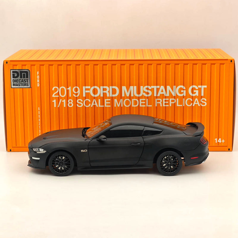 DM 1/18 Scale Model Replicas Ford Mustang GT 2019 Matte Black RHD Diecast Car Miniature Hobby