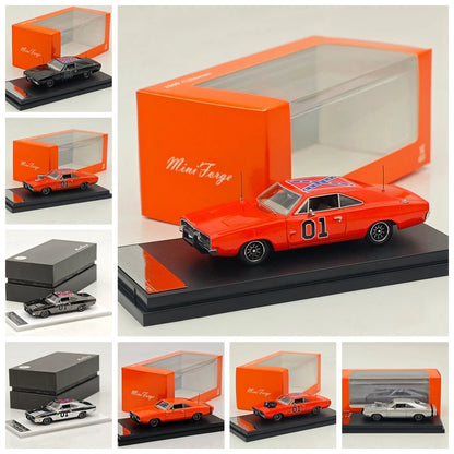 Mini Forge 1:64 1969 Charger RT style General Lee / with 1600 HP Twin-Turbo LS Diecast Motor Limited Edition Diecast Model Car