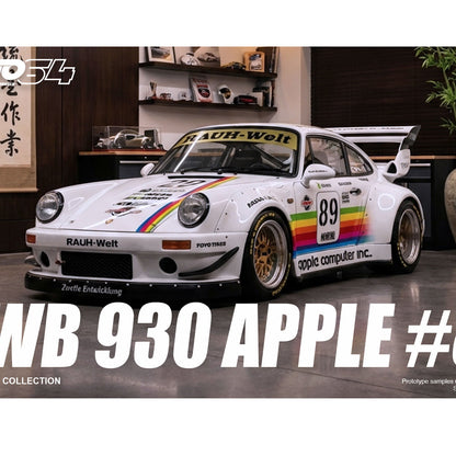 INNO 1:64 RWB 930 #89 White Apple Livery Wide-body Modification Alloy Model Car